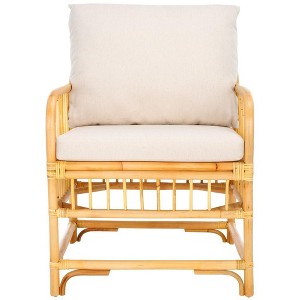 Reiley Accent Chair W/ Cushion - White/Natural - Safavieh - 1 of 4