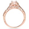 Pompeii3 1ct Morganite & Diamond Vintage Engagement Ring 14K Rose Gold - 2 of 4