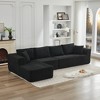 137.8" Corduroy Upholstery L-Shaped Cloud Modular Sectional Sofa with Left Chaise and Pillows, All-Foam Compression Design - 4 of 4
