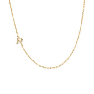 Kendra Scott 14K Gold Over Brass Mini "R" Initial Pendant Necklace - Gold - 1 of 3