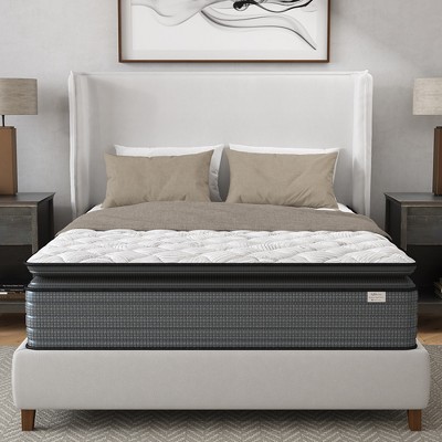 Vynxaria 14-Inch Full Hybrid Pillow Top Mattress, Orthopedic, Pressure Relief, Low Motion Transfer, Water Resistant, Adjustable Base Compatible