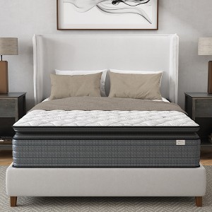 Vynxaria 14-Inch Full Hybrid Pillow Top Mattress, Orthopedic, Pressure Relief, Low Motion Transfer, Water Resistant, Adjustable Base Compatible - 1 of 4