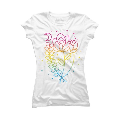 Design By CoolAnimalCo Humans Floral Pride Flag Boho Lotus By CoolAnimalCo T-Shirt