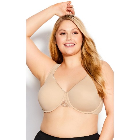 Collections Etc Front Hook Closure Exquisite Form Support Bra 48dd White  Full Coverage Bras : Target