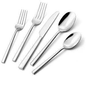 Itopfox 30-Piece Forged Flatware Set, Premium Stainless Steel Cutlery for Kitchen, Home, Wedding, Party, Mirror Polished and Dishwasher Safe - 1 of 4