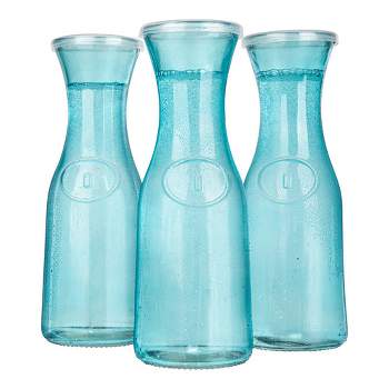 Kook Glass Carafe Pitchers, Beverage Dispensers, Set of 3, 35 Oz