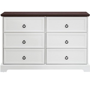 TIRAMISUBEST White 6-Drawer Dresser - Modern Chest of Drawers for Bedroom Storage & Buffet Cabinet - 1 of 4