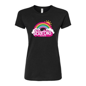 Women's - Barbie - Barbie Logo Rainbow Juniors Fitted Graphic T-Shirt - 1 of 3