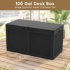 Costway 100 Gal Outdoor Storage Box Lockable Patio Bin & Bench for Gardening Tools Black/Grey/Brown - 3 of 4