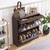 VYNXARIA Mirror Shoe Cabinet with 2-Tier Drawers - Stylish Storage for Entryway & Bedroom - 2 of 4