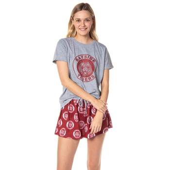 Saved By The Bell Womens' Bayside Tigers High Logo Sleep Pajama Set Shorts Multicolored