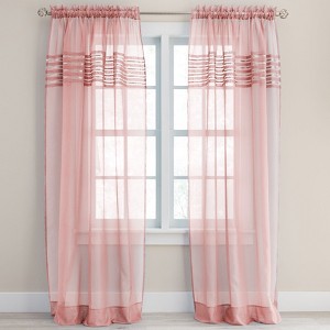 BrylaneHome BH Studio Sheer Voile Pleated Rod-Pocket Panel - 1 of 4