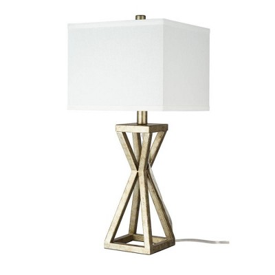 22.5" Metal Cage Table Lamp (Includes LED Light Bulb) Silver - Cresswell Lighting