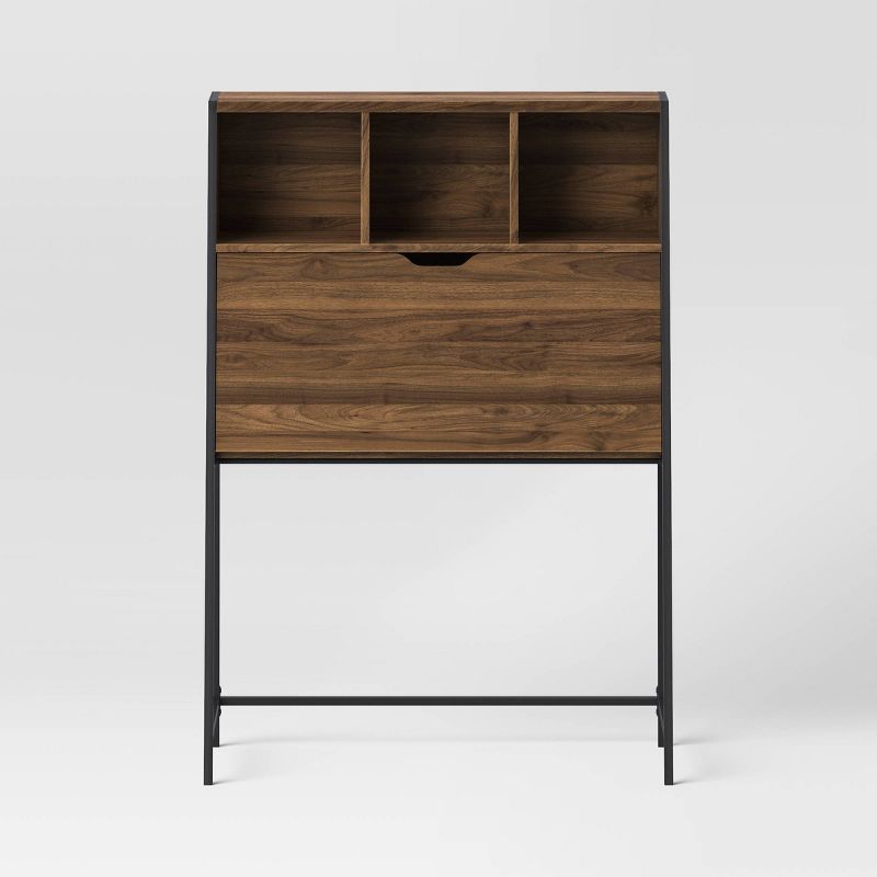 Loring Secretary Desk with Hutch and Charging Station Walnut - Threshold&#8482;, 4 of 10