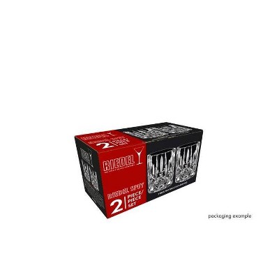 Crystal Cut Embellished Clear Whiskey Glass Set of 2