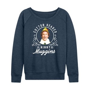 Women's - ELF - Ninny Muggins Lightweight French Terry Wide Neck Long Sleeve Shirt - 1 of 4