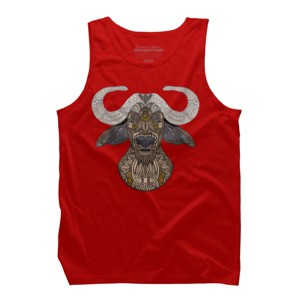 Men's Design By Humans African Buffalo By myartlovepassion Tank Top - 1 of 3