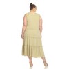 Women's Plus Size Scoop Neck Tiered Midi Dress - White Mark - 3 of 4