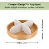 Evideco French Home Goods Rotating Bathroom Organizer with 4 Compartments - Bamboo Base Matte Finish - 3 of 4