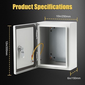 Electrical Distribution Box with Hinged Cover, Panel Box with Waterproof & Dustproof Enclosure, Indoor Outdoor Junction Box with Mounting Plate - 1 of 4