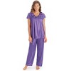 Collections Etc Rose Trim Short Sleeve Pajama Set - 3 of 4