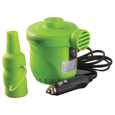O'Brien 12 Volt Electric Inflator and Deflator Pump with 3 Adjustable Nozzles and 6 Foot Cord, For Pool Floats, Snow Tubes, and Other Inflatables