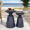 VisioGear Patio End Tables, 2PCS Outdoor Flared Shaped End Table, Patio End Table with Round Base for Balcony Porch Pool, Blue, 15"*15"*20.75" - 3 of 4