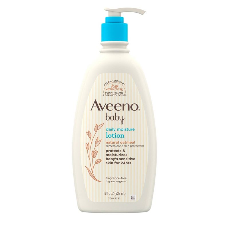 Aveeno Baby Daily Moisture Body Lotion for Delicate Skin with Natural Colloidal Oatmeal &#38; Dimethicone - 18 fl oz, 1 of 8