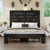 KWPZQE Platform Bed Frame with Wood Headboard and Footboard, Industrial Platform Bed with Metal Slats Support, Under Foundation Storage, Noise-Free - 2 of 4