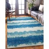 HomeStock Outdoor Washable Apopka Ivory & Blue 5' X7', Machine Woven with Printed Designs, Coastal Rug - 3 of 4