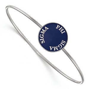 Black Bow Jewelry Sterling Silver Phi Sigma Sigma Greek Life Bangle Bracelet 7 Inch - 1 of 3