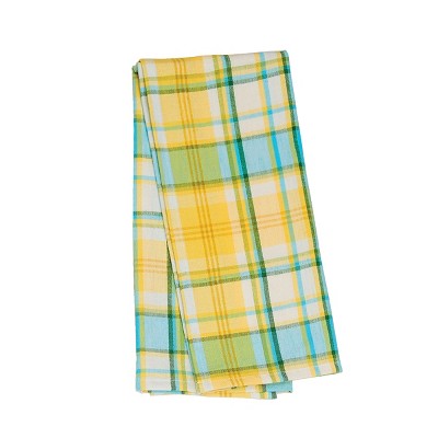 C&F Home Citrus Mist Plaid Woven Cotton Kitchen Towel