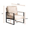 PDTEND Classic Mid-Century Modern Accent Armchair with Microfiber Upholstery and Durable Square Metal Frame - 2 of 4