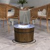 SEVOBAL Smokeless Fire Pit Fireproof Mat 22" Barrel Style Portable Wood Burning Firepit Camping Bonfire Stove Patio Garden, Brown, 22.75"*22.75"*18" - 2 of 4