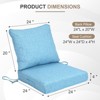 Aoodor Outdoor Deep Seat Cushion Set, Waterproof Patio Furniture Cushions with Adjustable Straps & Removable Cover, Set of 2 - 4 of 4