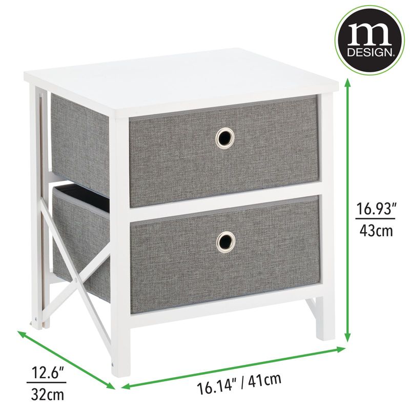 mDesign Multi Drawer Foldable Fabric and Wood Dresser Storage Unit, 5 of 7