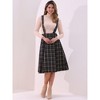 INSPIRE CHIC Women's Vintage Plaid A-Line Tartan Suspender Midi Skirt - 2 of 4
