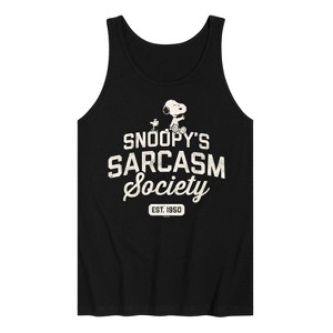 Men's - Peanuts - Snoopy Sarcasm Society Graphic Tank Top - 1 of 4