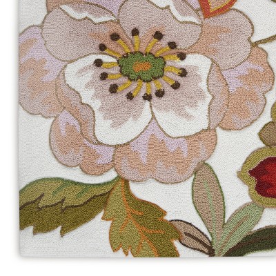 Ivory Floral Handmade Tufted Round XXL Area Rug