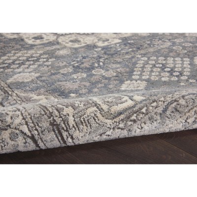 Concerto Grey/Ivory Hand-knotted Synthetic 2'2" x 7'6" Runner Rug