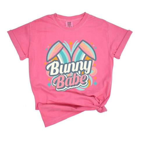 Simply Sage Market Women's Bunny Babe Colorful Ears Short Sleeve Garment Dyed Tee - image 1 of 2