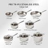 T-fal Pro Tri-Ply Stainless Steel, 13 Piece Cookware Set, Silver - 2 of 4
