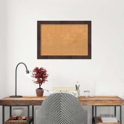 Wildwood Brown Narrow Framed Cork Bulletin Board 27" x 19"