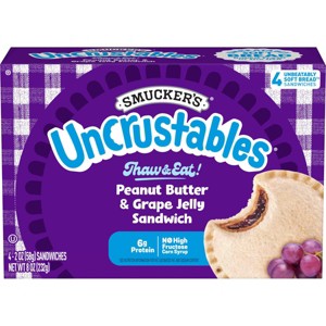 Smucker's Uncrustables Frozen Peanut Butter & Grape Jelly Sandwich - 1 of 4