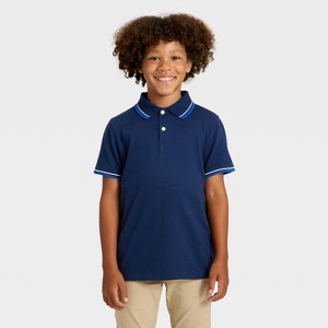 Boys' Short Sleeve Tipping Polo Shirt - Cat & Jack™ - 1 of 3