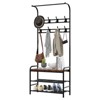 4-in-1 Hall Tree Shoe Bench, Entryway Storage Bench with 8 Sturdy Hooks, Freestanding Coat Rack for Small Spaces, Apartments, Bedroom - 4 of 4