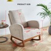 Upholstered Rocking Chair With Padded Seat And Solid Wood Base,Comfortable Linen Rocker Office Rocking Armchair,Living Room Chair-Cuddlewood - 4 of 4