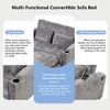 Runesay Modern Chenille Convertible Loveseat Sofa with Adjsutable Backrest, 2 Pillows, Cup Holders, USB Ports - 3 of 4