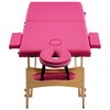 vidaXL Foldable Massage Table 2 Zones Wood Pink - 4 of 4