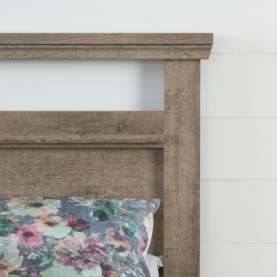 Versa Weathered Oak King Wood Headboard with Vertical Laths